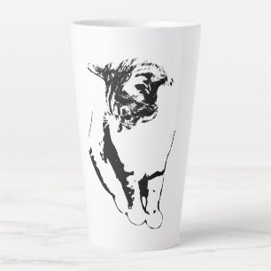 Taza De Café Latte Gato gentil mirando hacia abajo el retrato