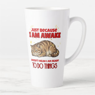 Taza De Café Latte Gato Gruñón Cita Sarcástica