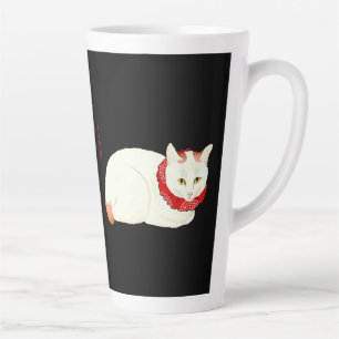 Taza De Café Latte Gato japonés blanco y jengibre