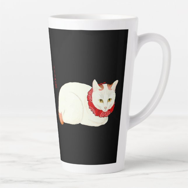 Taza De Café Latte Gato japonés blanco y jengibre (Derecha)