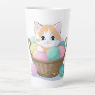 Taza De Café Latte Gato kawaii lindo