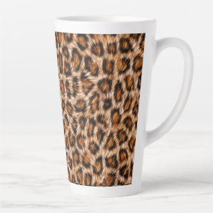 Taza De Café Latte Gato Leopardo Jaguar Patrón Pelaje Marrón