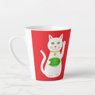 Taza De Café Latte Gato Lucky Oriental
