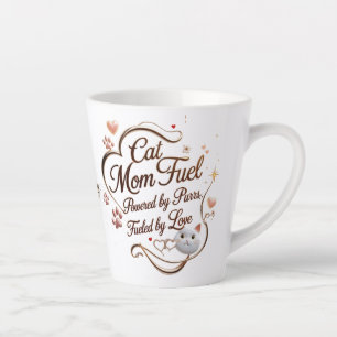 Taza De Café Latte Gato Mamá Pequeña Mug Latte - Persigue Sips con Am