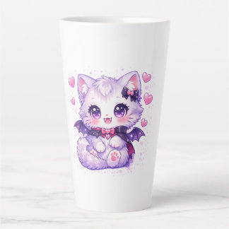 Taza De Café Latte Gato Murciélago Kawaii – Gato Alado Vampiro Lindo