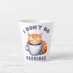 Taza De Café Latte Gato Naranja lindo - No hago mañanas