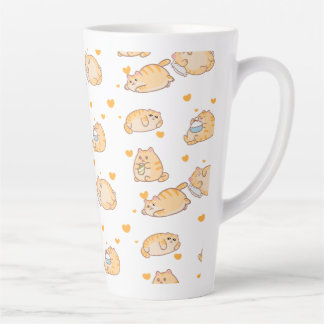 Taza De Café Latte Gato Naranja Perezoso