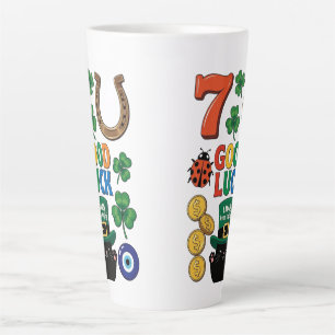 Taza De Café Latte Gato negro divertido amuleto de la suerte día de S