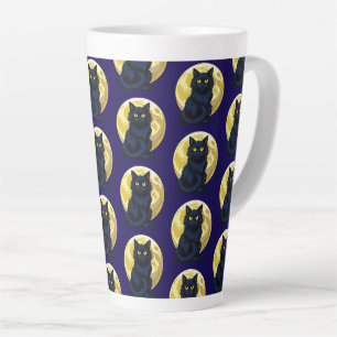 Taza De Café Latte Gato negro enojado