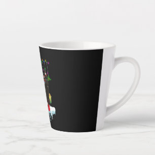Taza De Café Latte Gato Negro Presente De Mis Navidades
