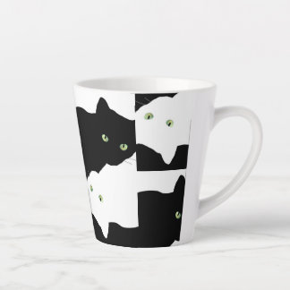 Taza De Café Latte Gato negro y blanco