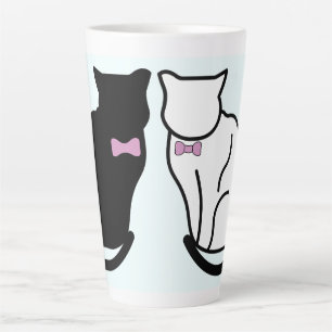 Taza De Café Latte Gato negro y blanco