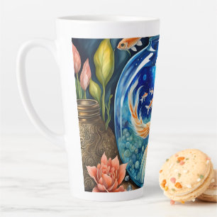 Taza De Café Latte Gato persa de Mermaid Ginger