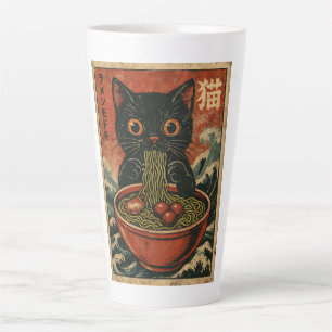 Taza De Café Latte Gato Ramen japonés gracioso gráfico Kawaii Cat Ani