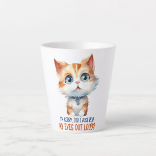 Taza De Café Latte Gato Sarcástico Y Cuto (2)