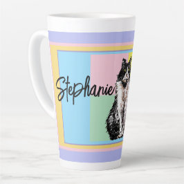 Taza De Café Latte Gato Tuxedo Pastel Gatos Mujeres Colores Pastel