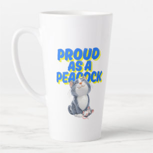 Taza De Café Latte Gato y ratón de dibujos animados 