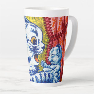 Taza De Café Latte Gato y sus gatitos
