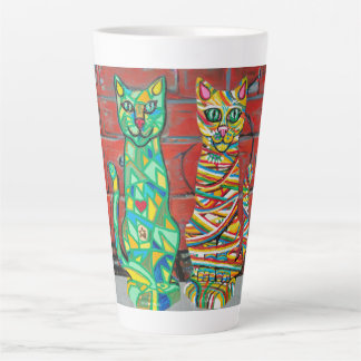 Taza De Café Latte Gatos de Cuby por Laura Gail Sweeney