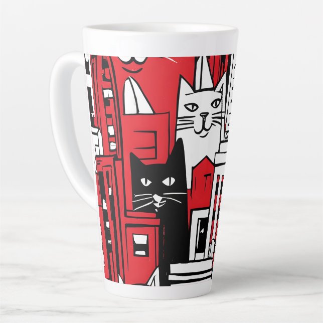 Taza De Café Latte Gatos en Nueva York (Ángulo izquierdo)