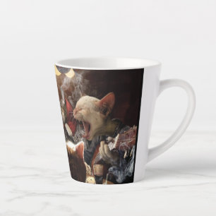 Taza De Café Latte Gatos jugando al póquer