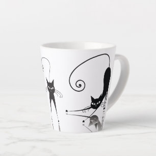 Taza De Café Latte Gatos negros
