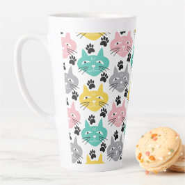 Taza De Café Latte Gatos Pastel
