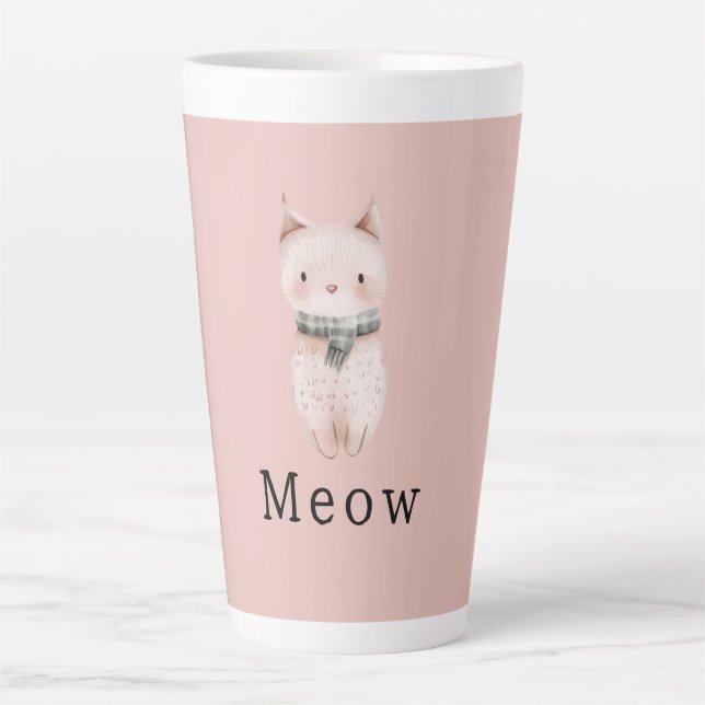Taza De Café Latte Gatos rosados de Rubor (Anverso)