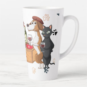 Taza De Café Latte Gatos y perros