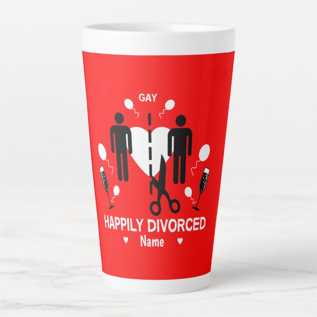 Taza De Café Latte Gay Guy Divorcio Fiesta Coffee Mug (Anverso)