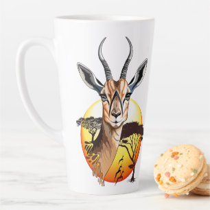 Taza De Café Latte Gazelle Animal salvaje Antelope africano