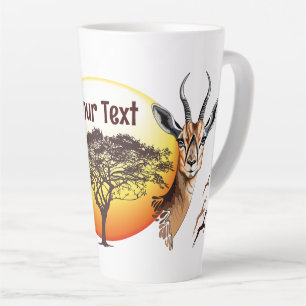 Taza De Café Latte Gazelle Animal salvaje Antelope africano