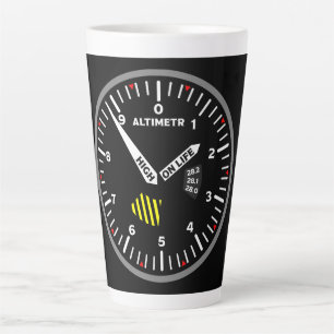 Taza De Café Latte Geek de Aviación del Piloto Altimetr