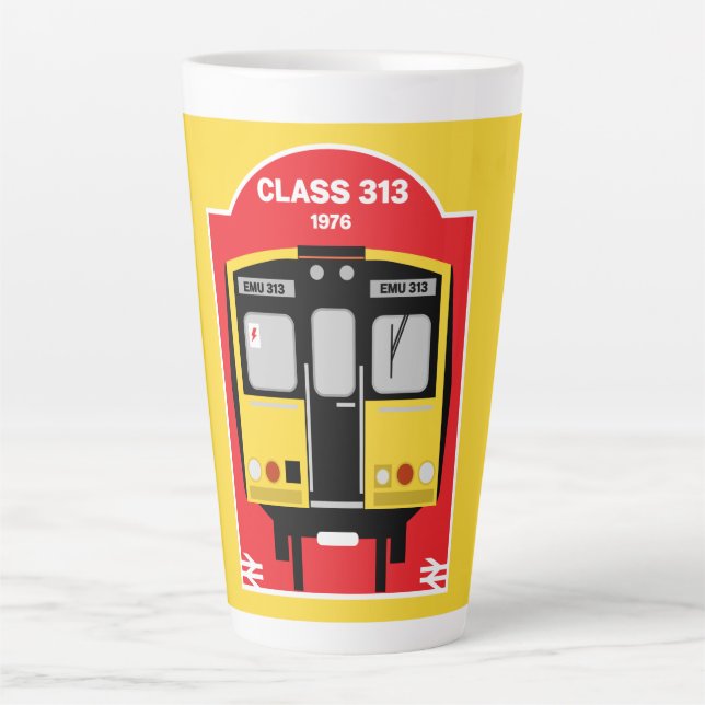 Taza De Café Latte Geeks Británicos De Trenes Ferroviarios (Anverso)