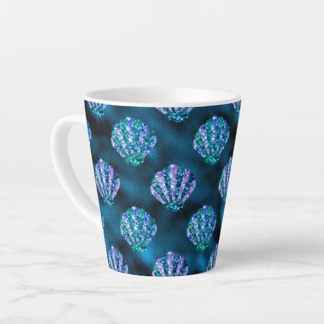 Taza De Café Latte Gem Sea Shells Latte Mug (Ángulo izquierdo)