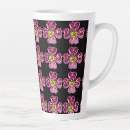 Taza De Café Latte gemas de flores