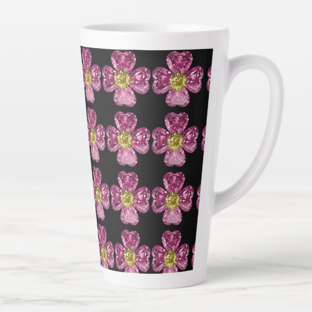 Taza De Café Latte gemas de flores (Derecha)