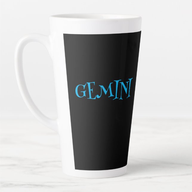 Taza De Café Latte GEMINI ZODIAC SIGN COFFEE Latte Mug (Izquierda)