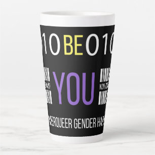 Taza De Café Latte Género no binario feliz