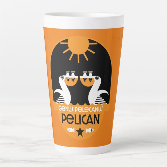Taza De Café Latte Genus Pelecanus Bird Art (Anverso)