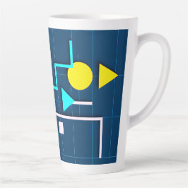 Taza De Café Latte Geometric Circuit Mug