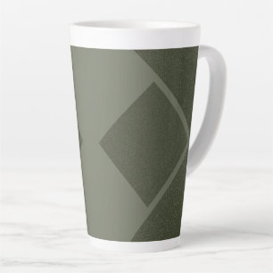 Taza De Café Latte Geometric Moss Green Latte Mug