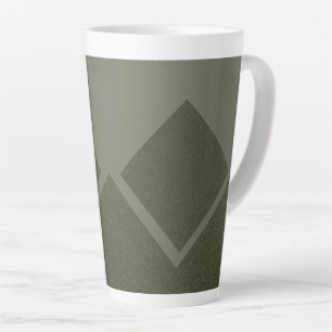 Taza De Café Latte Geometric Moss Green Latte Mug