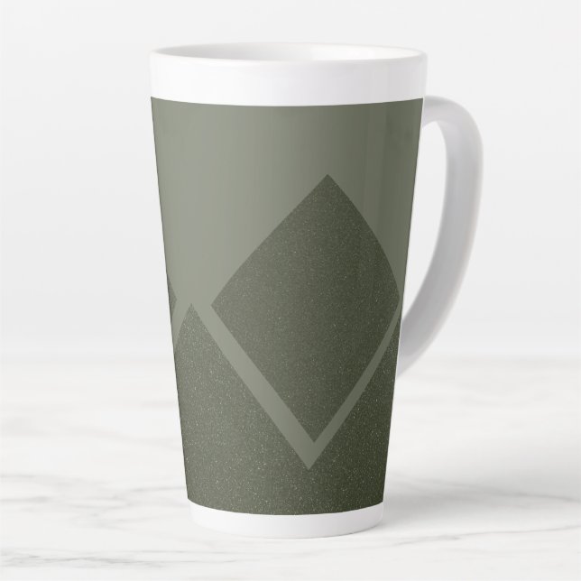 Taza De Café Latte Geometric Moss Green Latte Mug (Ángulo derecho)