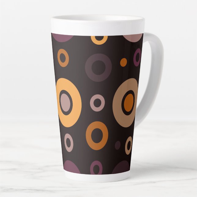 Taza De Café Latte Geométrica de Caída Moderna de Mediano Siglo (Ángulo derecho)