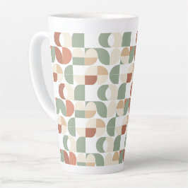 Taza De Café Latte Geométrico de mediados de siglo