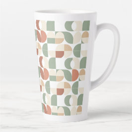 Taza De Café Latte Geométrico de mediados de siglo