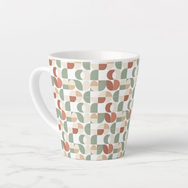 Taza De Café Latte Geométrico Escandinavo (Ángulo izquierdo)