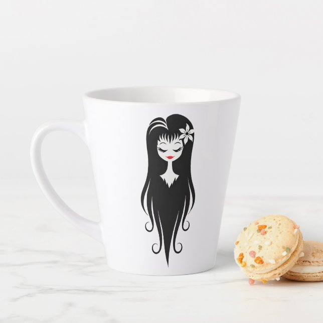 Taza De Café Latte Ghoul negro y blanco de Bonito (In situ)
