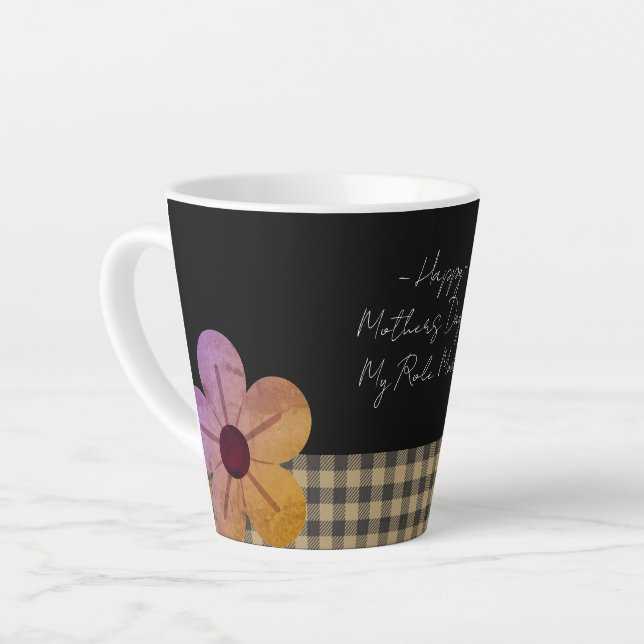 Taza De Café Latte Gift For Mom, Happy Mothers Day,Flower Art (Ángulo izquierdo)